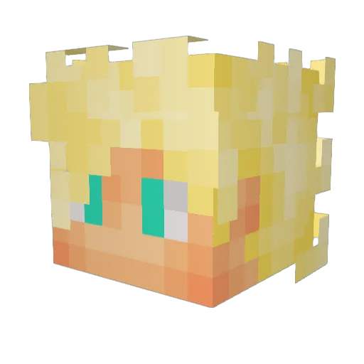Cast_off Minecraft avatar head, 3D render