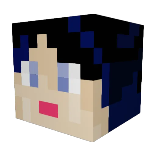 CastielLuna Minecraft avatar head, 3D render
