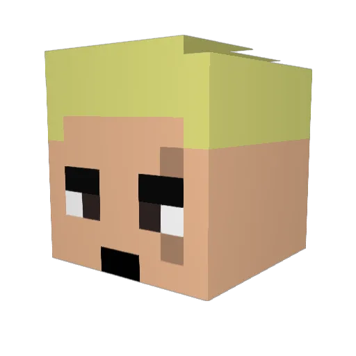 CastielPvP Minecraft avatar head, 3D render