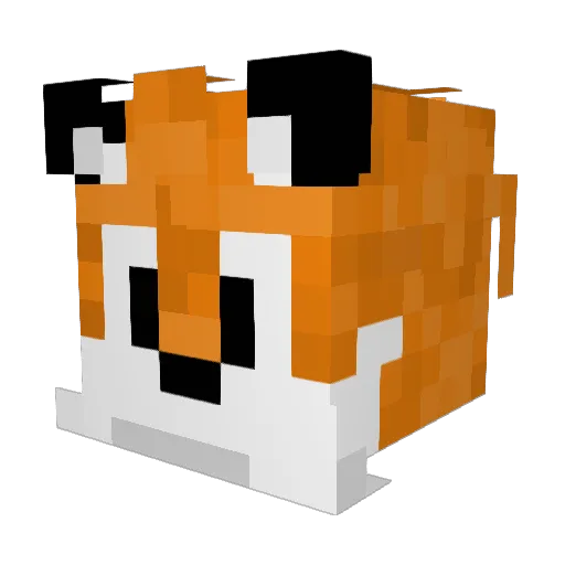 CastielX Minecraft avatar head, 3D render