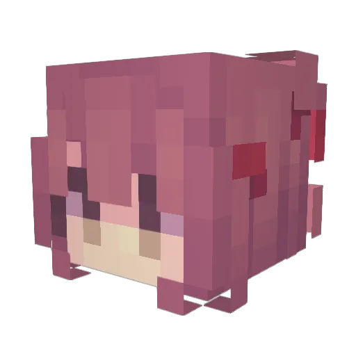 Castina Minecraft avatar head, 3D render