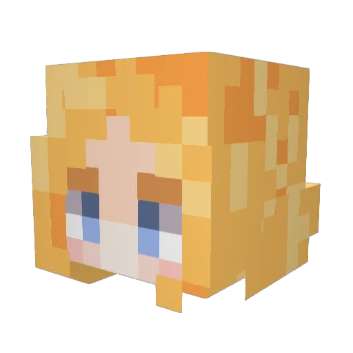Castlus Minecraft avatar head, 3D render