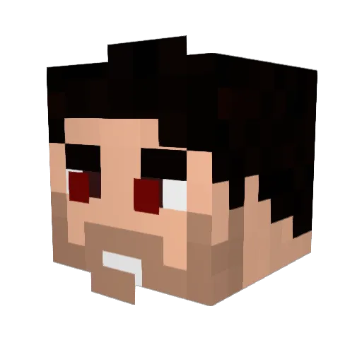 Castorated Minecraft avatar head, 3D render