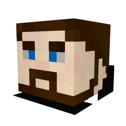 Castro61 Minecraft avatar head, 3D render