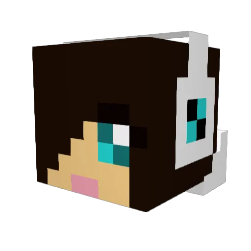 Castro_1 Minecraft avatar head, 3D render