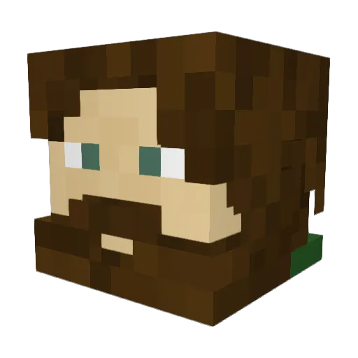 Casual0 Minecraft avatar head, 3D render