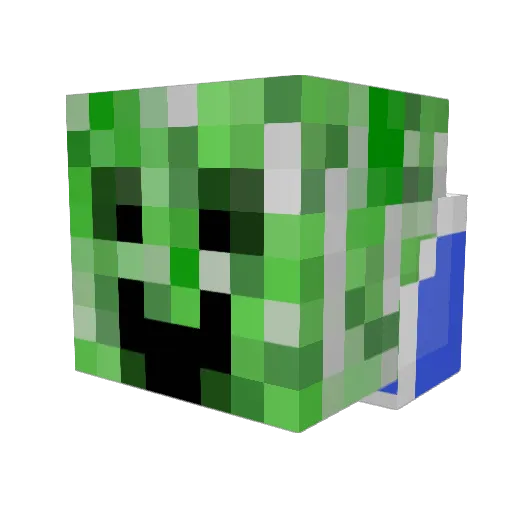 CasualCreeper Minecraft avatar head, 3D render