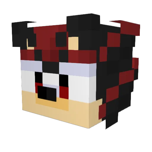CasualRed Minecraft avatar head, 3D render