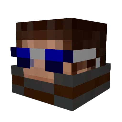 Casurin Minecraft avatar head, 3D render