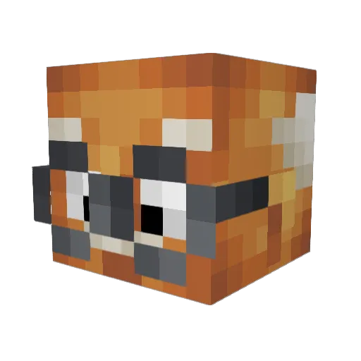 Caswang Minecraft avatar head, 3D render