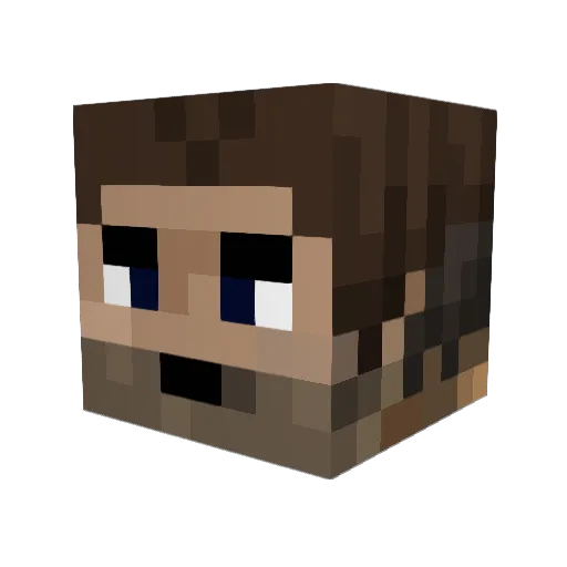 CaszMan Minecraft avatar head, 3D render