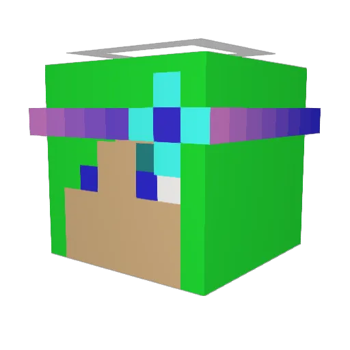 Cat029 Minecraft avatar head, 3D render