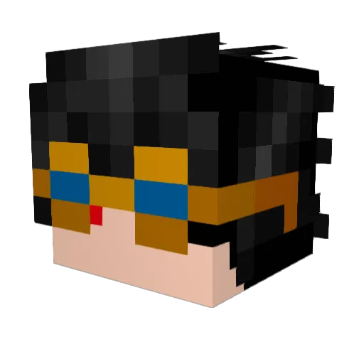 Cat3Rocket Minecraft avatar head, 3D render
