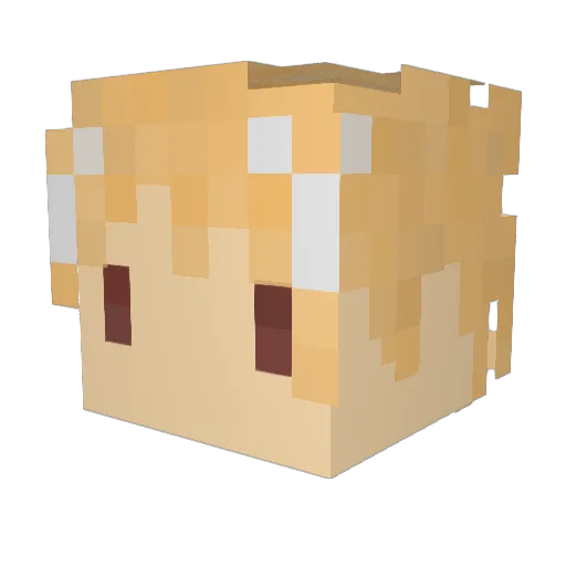 Cat412 Minecraft avatar head, 3D render