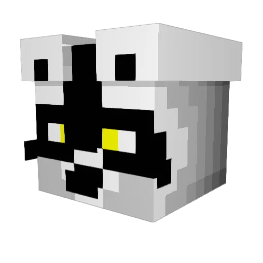 Cat77777 Minecraft avatar head, 3D render