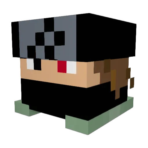CatAct Minecraft avatar head, 3D render