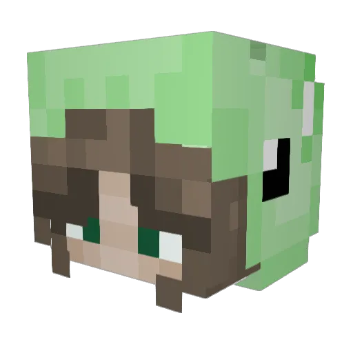 CatBot3 Minecraft avatar head, 3D render