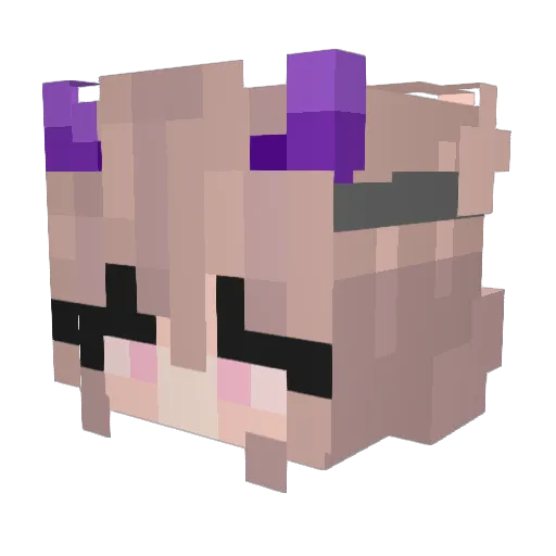 CatGirlAkso Minecraft avatar head, 3D render