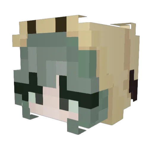 CatGirlMimikyu Minecraft avatar head, 3D render
