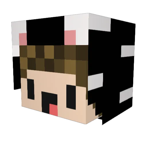 CatMode Minecraft avatar head, 3D render