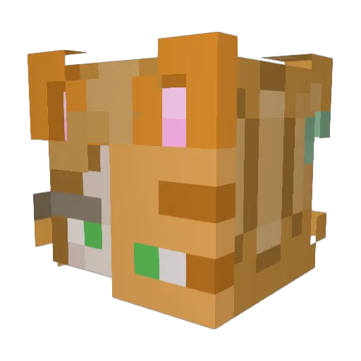 CatX153 Minecraft avatar head, 3D render