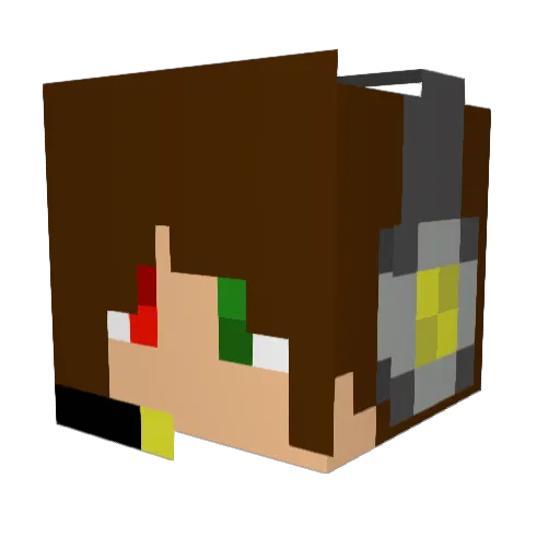 Cat_23 Minecraft avatar head, 3D render