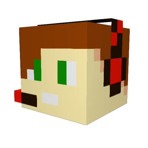 Cat_Bro_YouTube Minecraft avatar head, 3D render