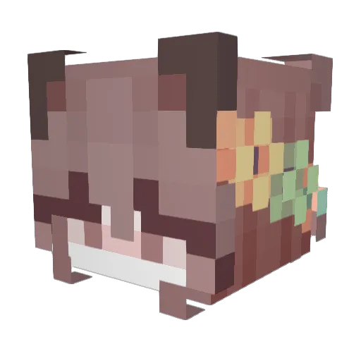 Cat_Luckly Minecraft avatar head, 3D render