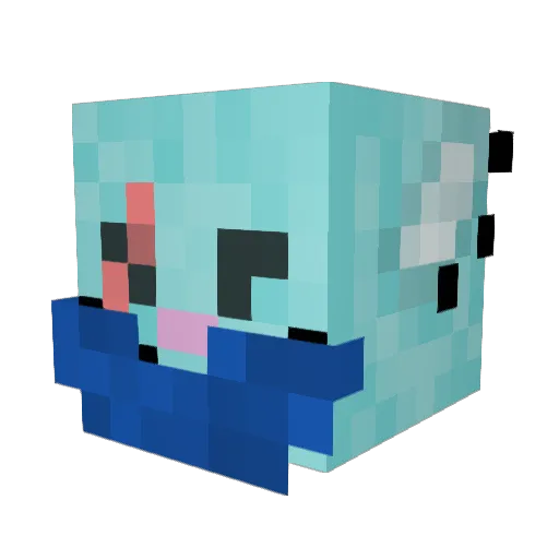 Cat_of_water Minecraft avatar head, 3D render
