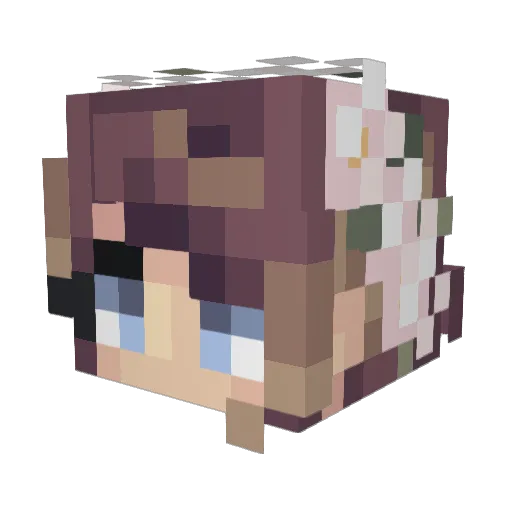Cat_wendy Minecraft avatar head, 3D render