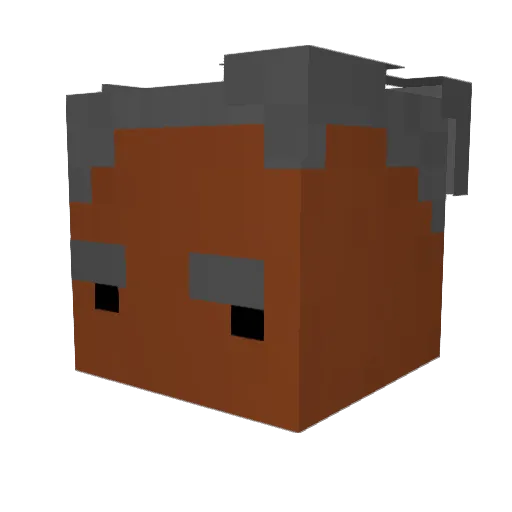 Catasetum Minecraft avatar head, 3D render
