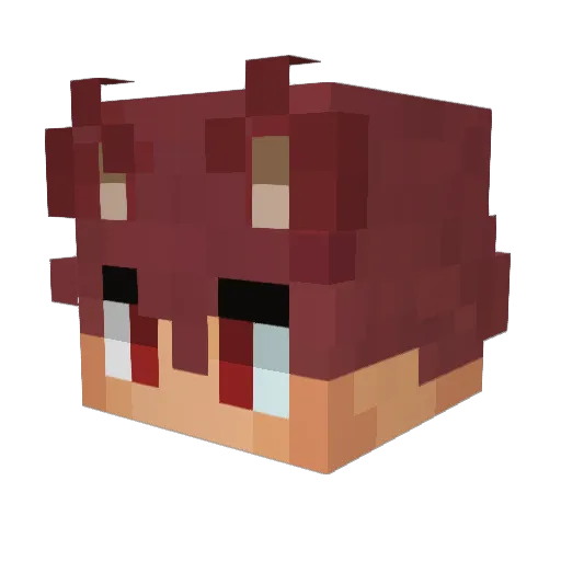 Catboy09 Minecraft avatar head, 3D render