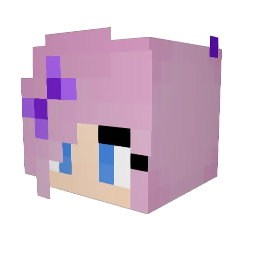 Catcru Minecraft avatar head, 3D render