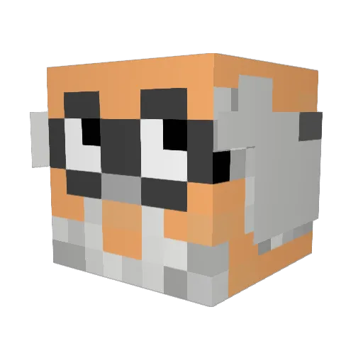 Cateesi Minecraft avatar head, 3D render