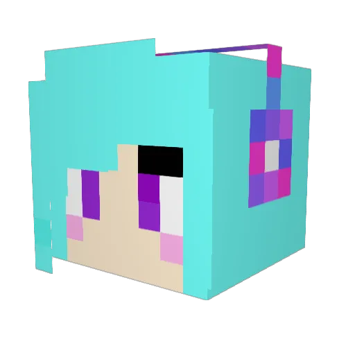 Caterchen Minecraft avatar head, 3D render