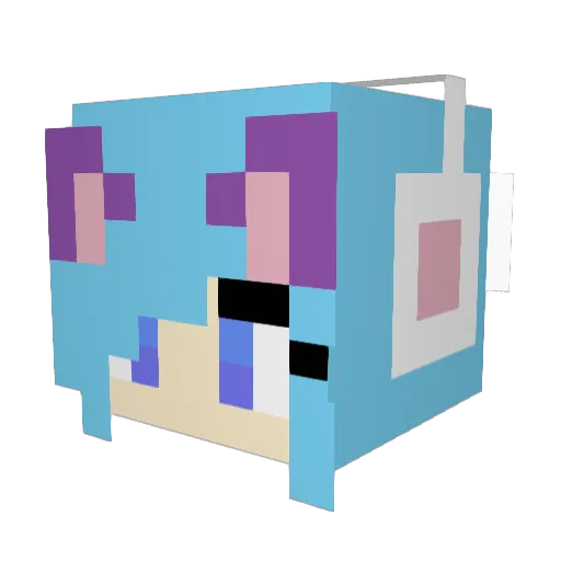 Catfishmore Minecraft avatar head, 3D render