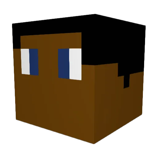 Catful Minecraft avatar head, 3D render