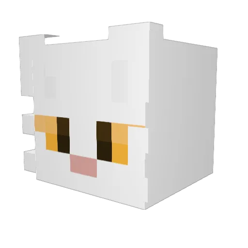 Catgama Minecraft avatar head, 3D render