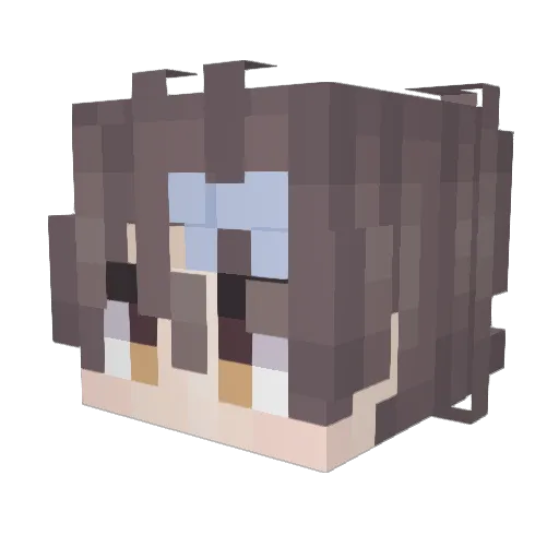 CatgirlStella Minecraft avatar head, 3D render