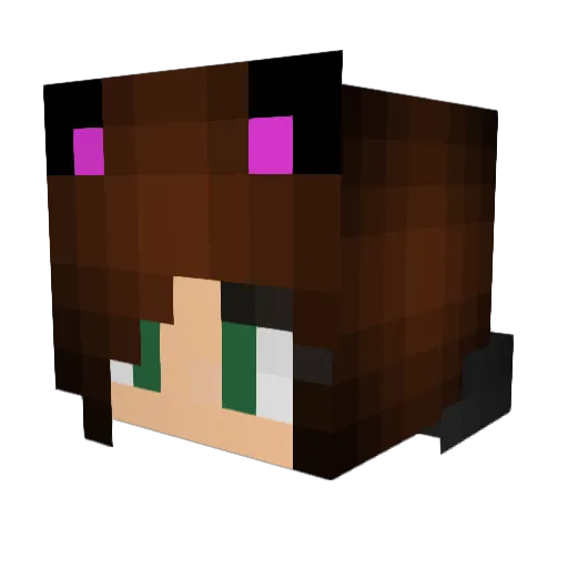 Cathi_Feline Minecraft avatar head, 3D render