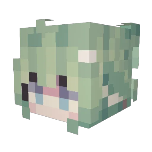 Cathwy Minecraft avatar head, 3D render