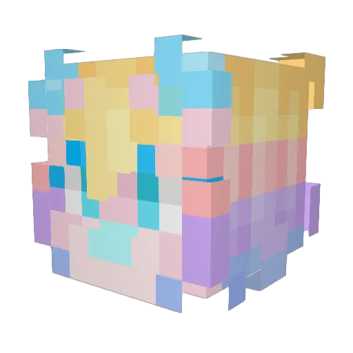 Cathyfenn Minecraft avatar head, 3D render