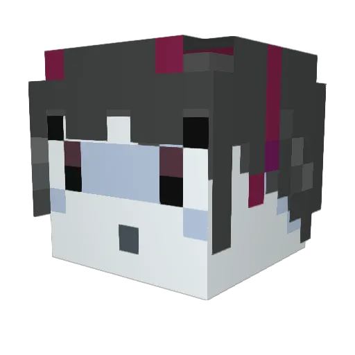 Catitar Minecraft avatar head, 3D render