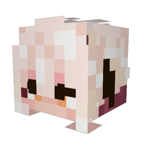 CatladyBean Minecraft avatar head, 3D render