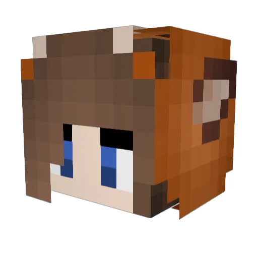 CatladyKaro Minecraft avatar head, 3D render