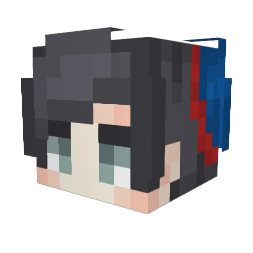 CatleTheFox Minecraft avatar head, 3D render