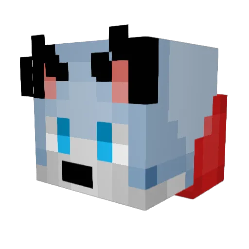 CatlioCrumple Minecraft avatar head, 3D render