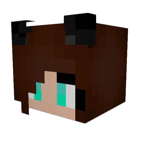 CatnessV Minecraft avatar head, 3D render