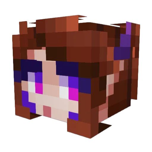 Catsacue Minecraft avatar head, 3D render
