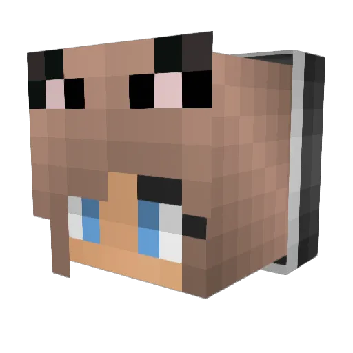 Catsana Minecraft avatar head, 3D render